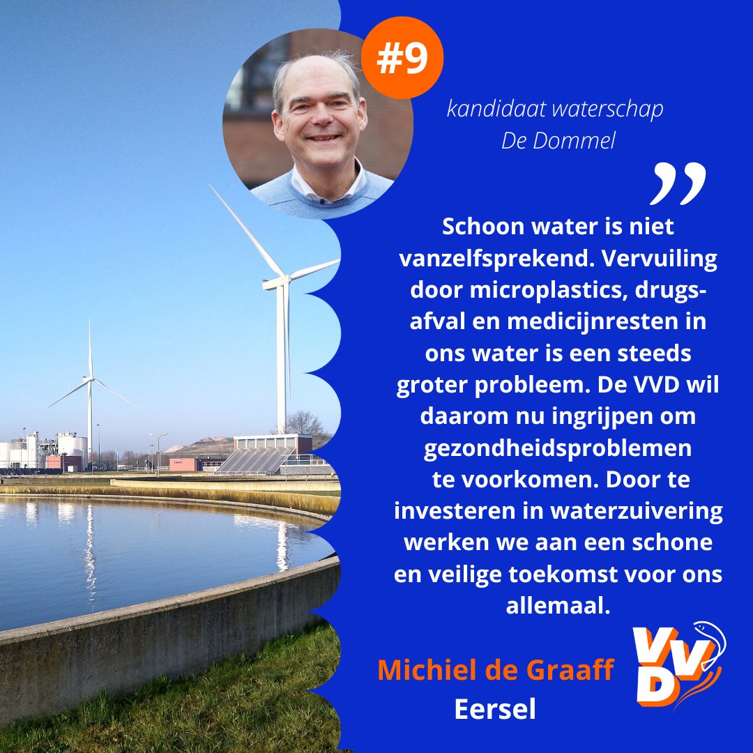Onze kandidaat Michiel de Graaff #9 heeft zich de afgelopen jaren ingezet voor een goede waterkwaliteit.  Op de #rioolwaterzuivering ligt nog een grote opgave. De VVD wil nu aan de slag. #rwzi #dommel #waterschap <a href="/EerselseVvd/">EerselseVVD</a>