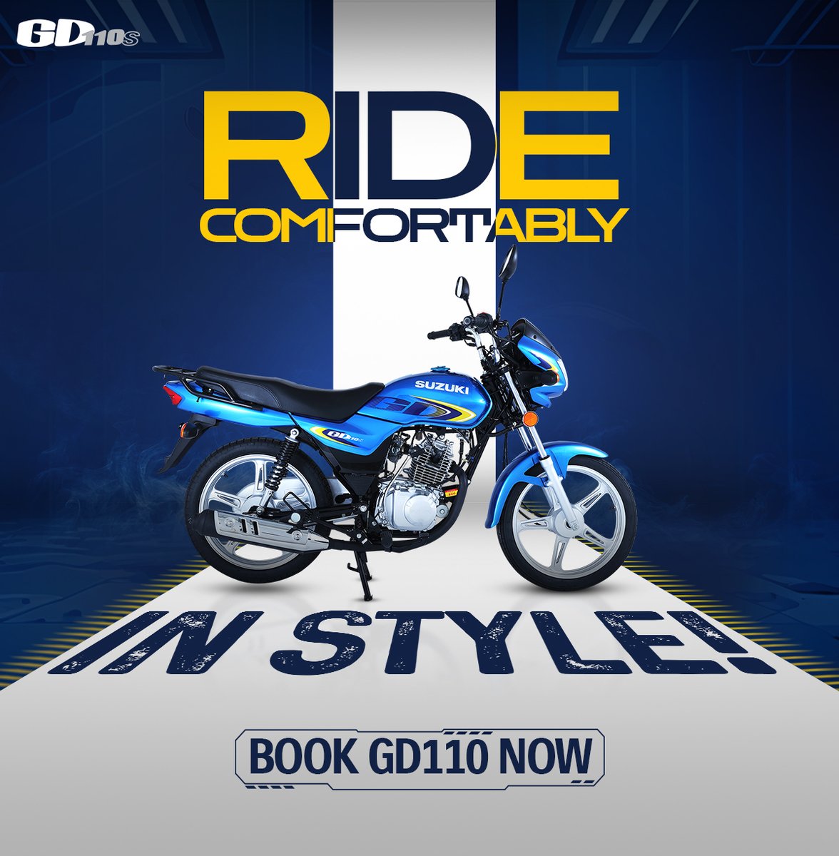 SuzukiPakistan's tweet photo. Suzuki GD110 is comfortable, stylish and makes your life easy in times like these. Book Suzuki GD110 at https://t.co/4GCo74Yy9L or visit the nearest Suzuki motorcycle showroom.
#SuzukiPakistan #Suzuki #GD110 #BookNow https://t.co/oGpxglIaOA