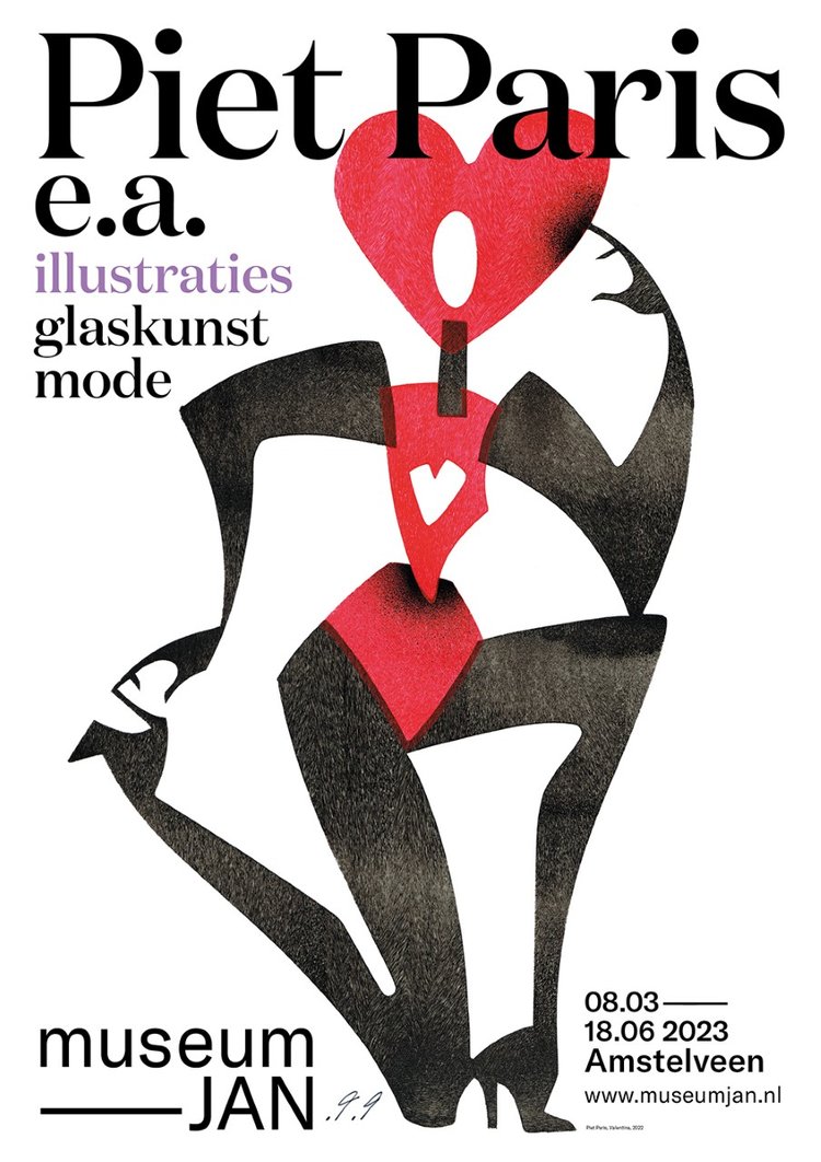 In de tentoonstelling 'Piet Paris e.a. - Illustraties, glaskunst, mode' wordt werk van mode-illustrator Piet Paris getoond. Piet Paris, pseudoniem van Pieter 't Hoen (1962), reflecteert met nieuw werk op de unieke glaskunstcollectie van <a href="/museumJAN/">Museum JAN</a> .