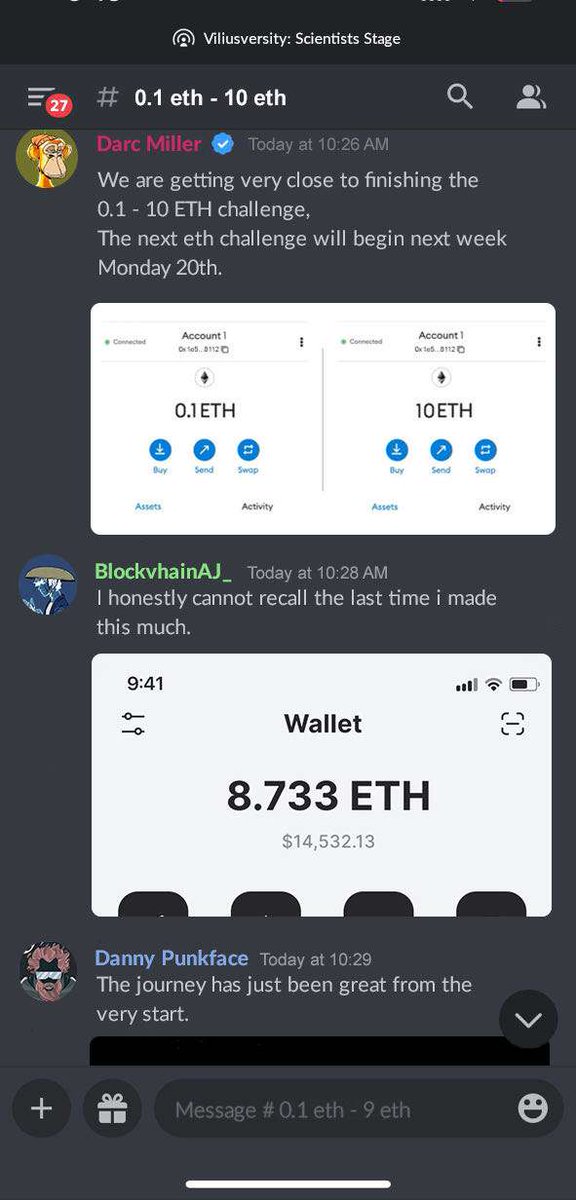 TechReportZA's tweet photo. We are getting very close to finishing the
0.1 - 10 ETH challenge, Big congratulations to all @ViliusversityGM members who participated.
The next ETH challenge will begin next week
Monday 20th. https://t.co/VaGhZDW3sJ