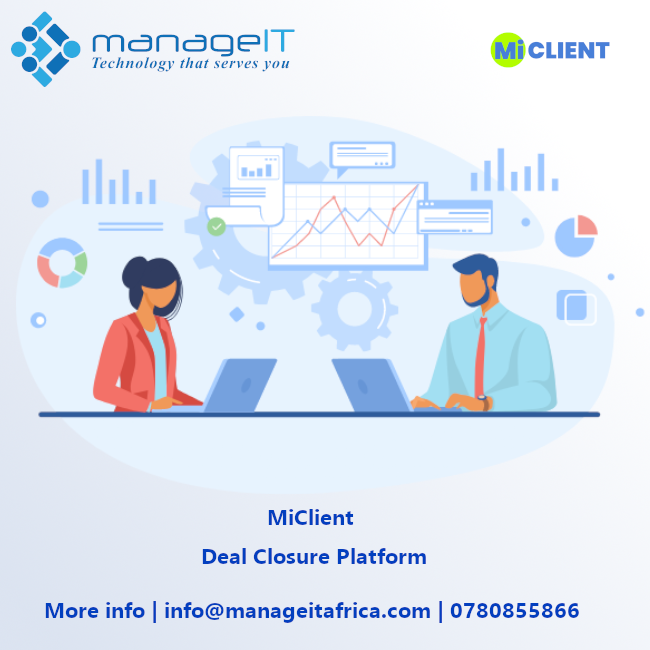 manageitafrica's tweet image. Do not loose deals due to complications in quotation and follow up.
#MiClient increases Speed of sending the proposals, eliminates common quoting errors in proposals.
Request For a Free Demo! 
Email: info@manageitafrica.com
Call: 0780855866
Visit Us  rb.gy/vjnlyd