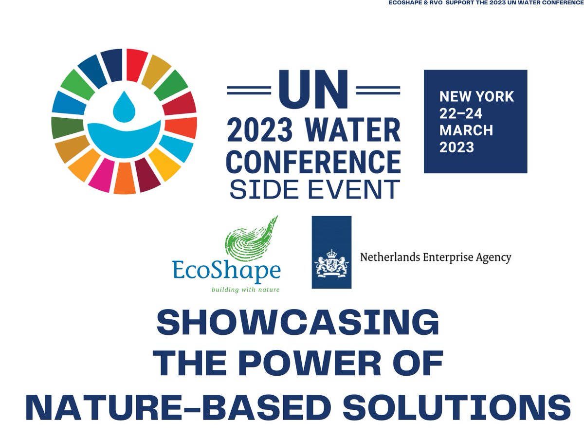 #Savethedate
Showcasing the Power of #NaturebasedSolutions (NBS)
@UN #WaterConference2023, New York Water House (666 Third Avenue 21st floor, New York)
Thursday, March 23, 2023 3:00 p.m. – 5:00 p.m
Ambitious about NBS? Join us in this panel discussion... ecoshape.org/en/showcasing-…