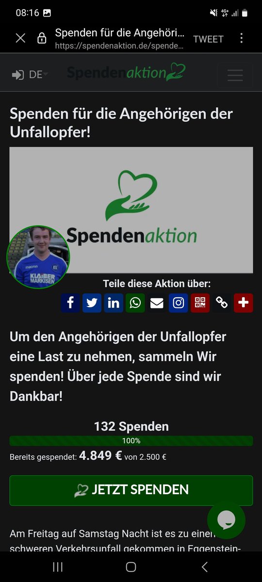 SendeoxR's tweet photo. Und das Spendenziel ist fast verdoppelt...
5 Euro hat man aufjedenfall auf der Seite liegen...
Ruhe in Frieden🕊🕊

#Best7OfTheWorld https://t.co/XSBFrLBsx9