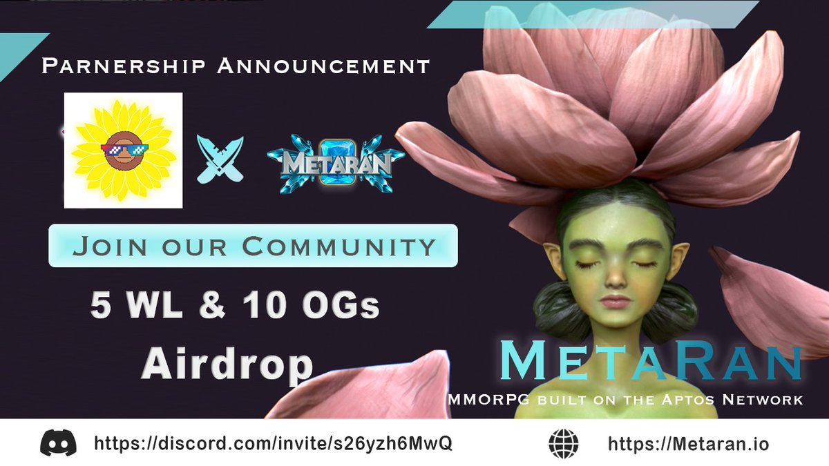 Amazing to partner with @thelightonsui🤖
 
🚀10 OG from <a href="/Meta__Ran/">MetaRan</a> &amp; 5 WL from @thelightonsui

1. Follow <a href="/Meta__Ran/">MetaRan</a> &amp; @thelightonsui
2. Like &amp; Retweet
3. Tag 3 friends
4. Join: discord.com/invite/s26yzh6… &amp; discord.com/invite/spm6zQz…

#Aptos #Sui #NFT #DeFi #AptosLaunch #suilaunch