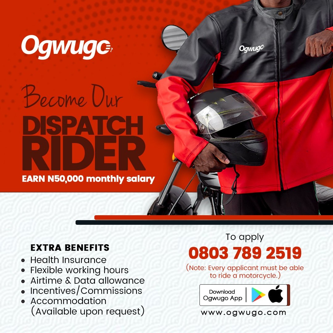 We are currently recruiting dispatch riders... Please share🙏🙏

#ogwugofood #delivery #foodplug #logistics #dispatchrider #wearehiring #joinus #job #jobad