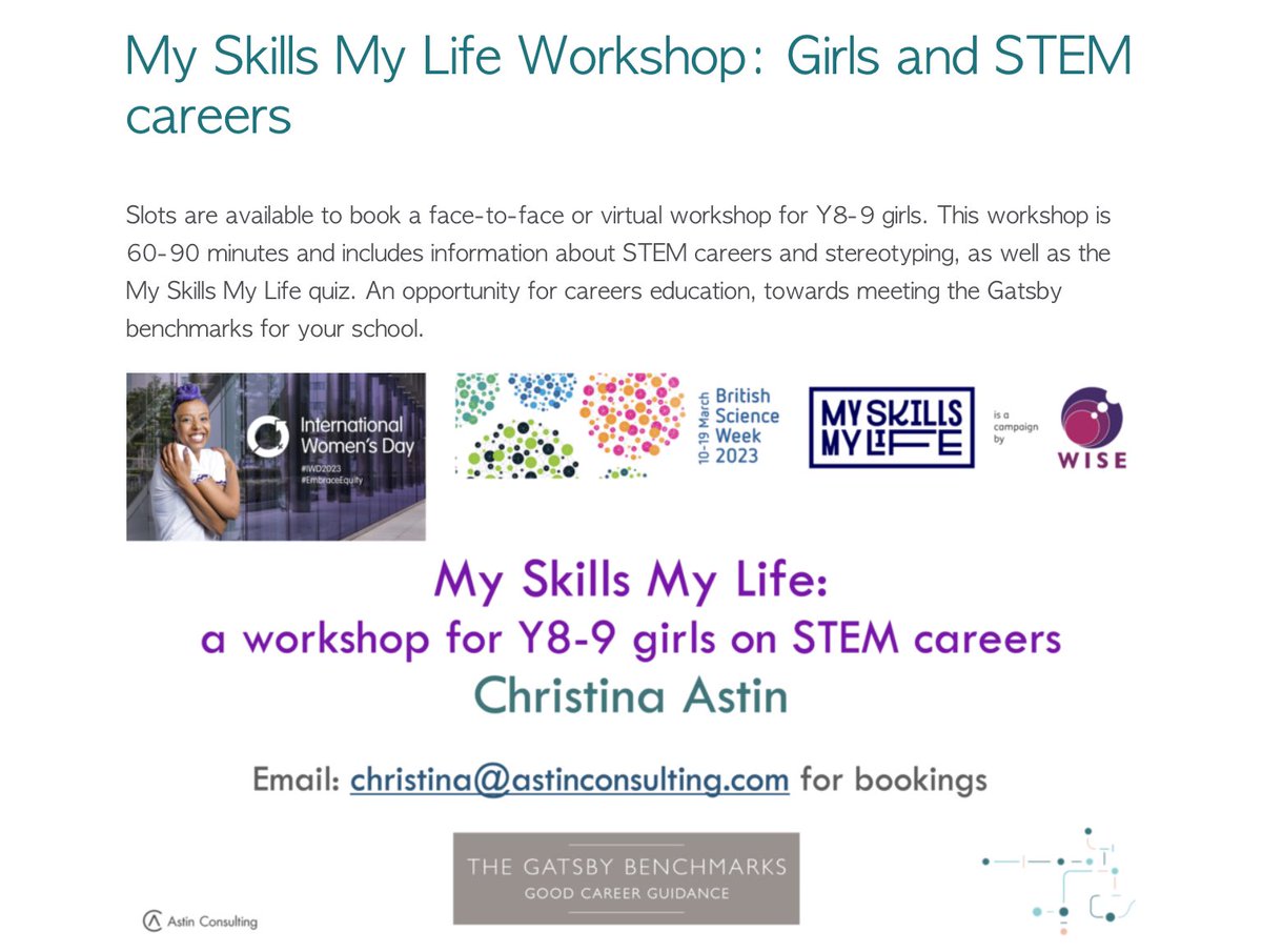 Excited to be joining KS3 pupils at @ColPrepHigh virtually today for a Girls & STEM careers session during #BSW23. 💜