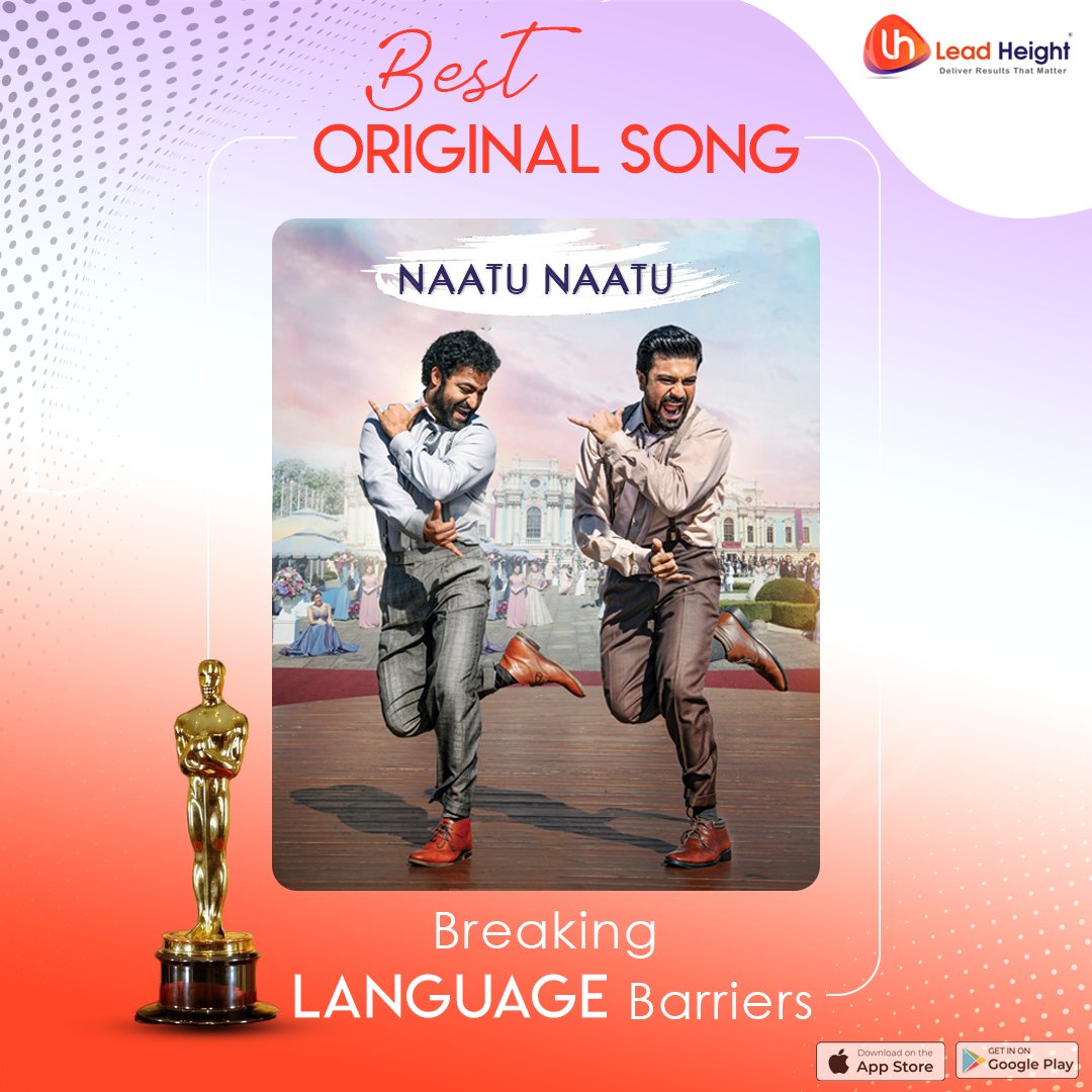 LeadHeight's tweet photo. Proud moment for Indian Cinema. 
#NaatuNaatu wins the award for Best Original Song at the #Oscars. 
Congrats to the entire team of #RRR 

#NaatuNaatuForOscars #NaatuNaatuSong  #NaatuNaatuWinsOscars #RRRForOscars #leadheight #RRRatOSCARS #ProudMoment #Oscars95 #IndiaAtOscars https://t.co/iaR0MiZbnh
