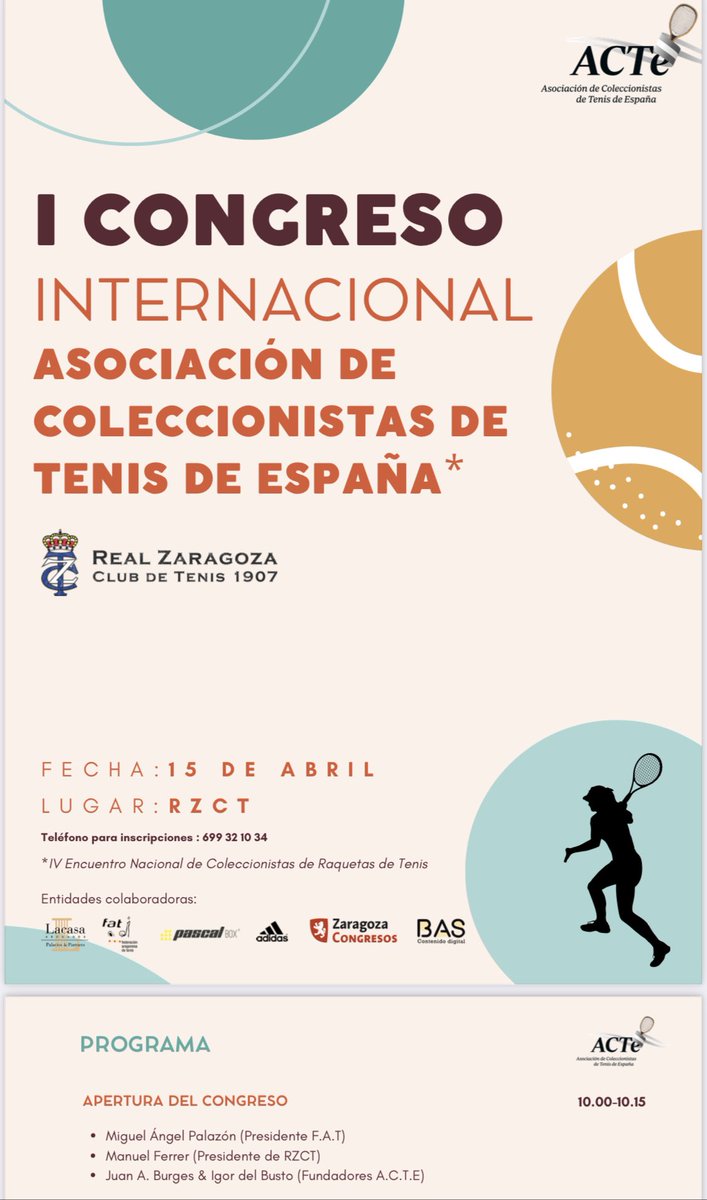 igordelbusto's tweet photo. I Congreso Internacional de Coleccionistas de Tenis de España, 15 de Abril en Zaragoza. Allí estaremos!!! @RZCT_oficial @RFETenis https://t.co/SwP1D5cmkb