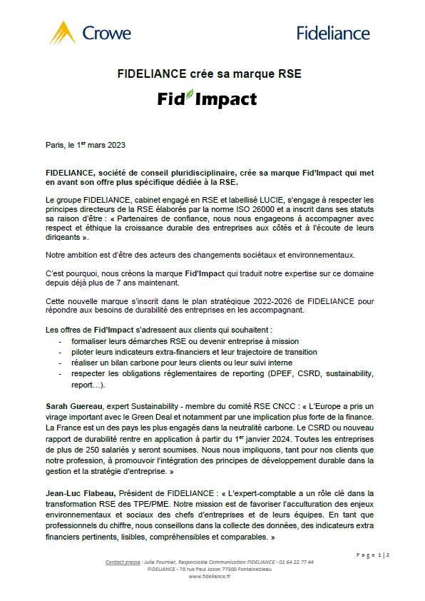 Fideliance's tweet photo. [RSE🍃] Nous sommes fiers de vous annoncer la création de notre marque FID’IMPACT qui met en avant notre offre plus spécifique dédiée à la RSE.

Contactez-nous pour plus d'informations sur nos offres FID'IMPACT 👉 contact@crowe-fideliance.fr
 
#FIDIMPACT #RSE #IMPACT #LABELLUCIE https://t.co/FfGPL135Xj