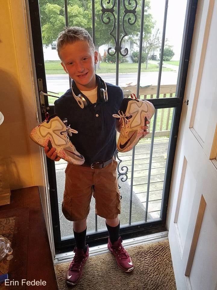 'Today, Jaymes asked me if he could give a pair of his LeBron 13s to a friend at school because his friend's soles were falling off. He said 'why should I have all these nice shoes and my friend has to glue the bottoms on his?' I'm beyond proud of the heart this kid has.'