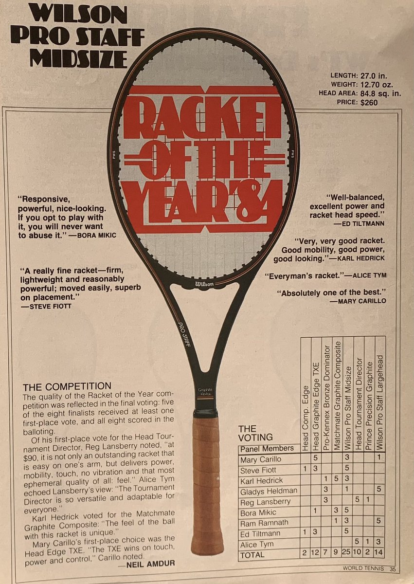 igordelbusto's tweet photo. Wilson Pro Staff. Racquet of the year 1984 https://t.co/VUvOLA4aa0