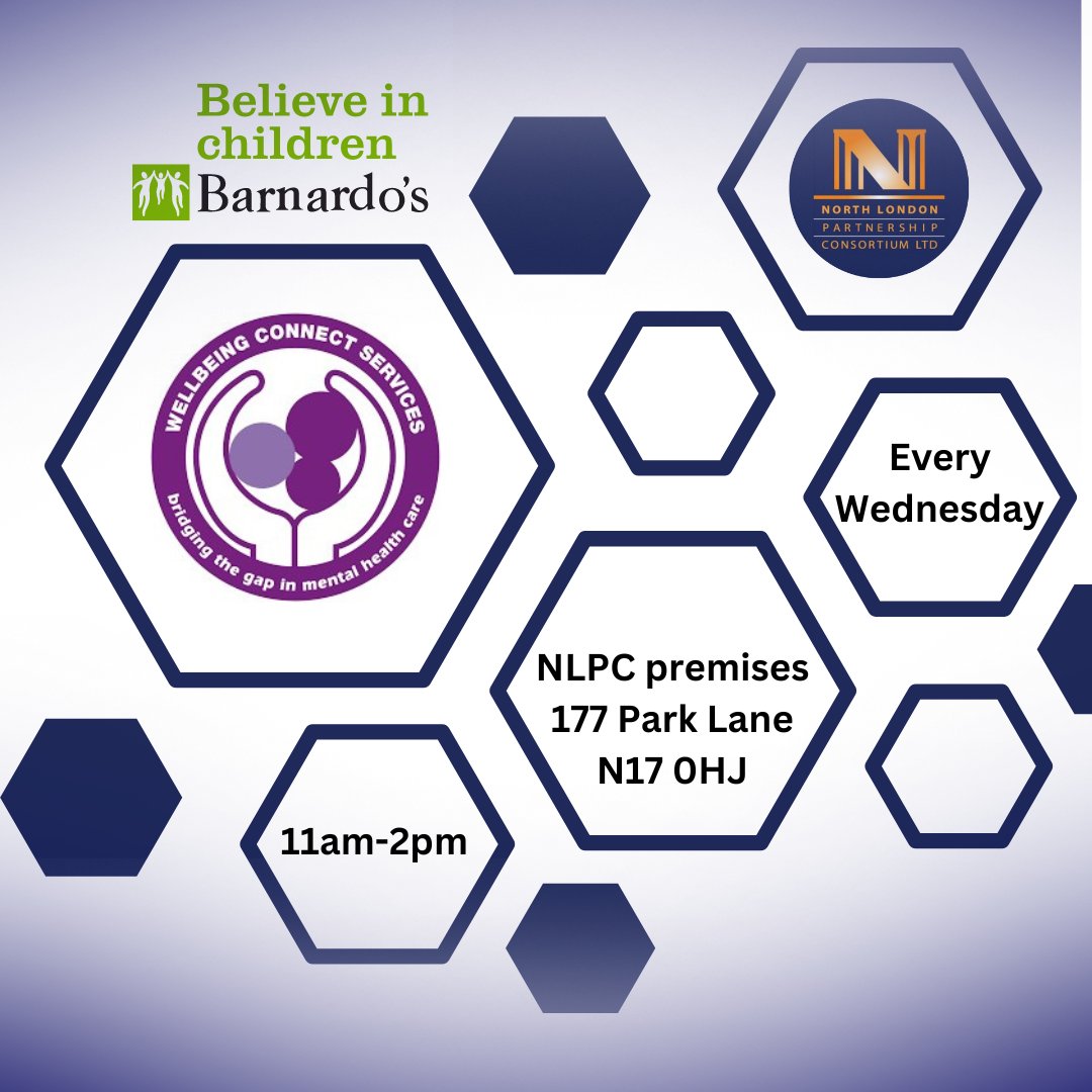 🎗️ Either you're looking for mental or social care support, our staff is here to help you.
Every Wednesday, from 11am to 2pm, our partners are here to assist you with parental and family support, advocacy support services, mediation, mentoring, talking therapy and many more.