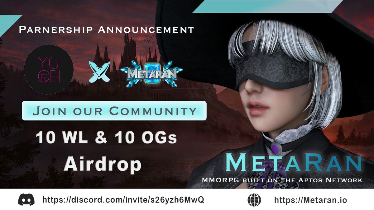 Amazing to partner with @YummyCherryNFT🤖
 
🚀10 OG from <a href="/Meta__Ran/">MetaRan</a> &amp; 10 WL from @YummyCherryNFT

1. Follow <a href="/Meta__Ran/">MetaRan</a> &amp; @YummyCherryNFT 
2. Like &amp; Retweet
3. Tag 3 friends
4. Join: discord.com/invite/s26yzh6… &amp; discord.gg/yummycherry

#Aptos #Sui #NFT #DeFi #AptosLaunch #suilaunch