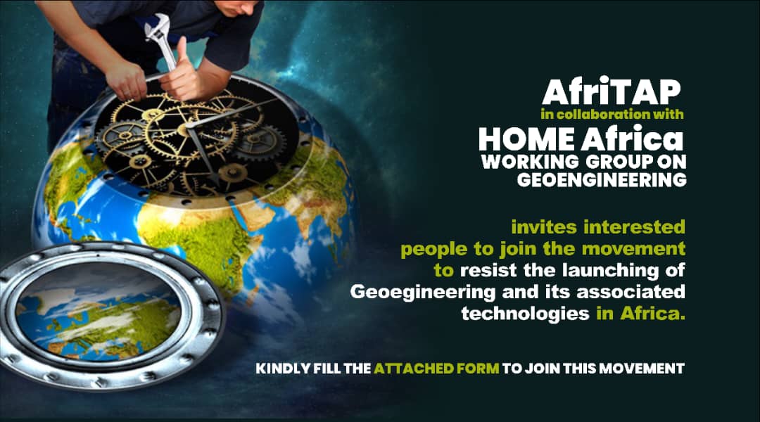 Profit-driven Corps are getting set to use Africa as a ground for testing risky Geoengineering techs in the disguise of fighting Climate change. 

This is unacceptable!
<a href="/afri_tap/">AfriTAP</a> is calling you to sign up for the movt. to learn and resist this move.  bit.ly/3ynHY1s