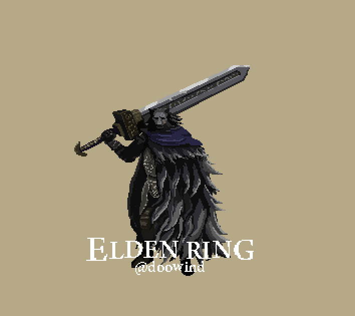 doowind's tweet photo. HalfWolf #ELDENRING  #pixelart https://t.co/WEHzuNPNNw