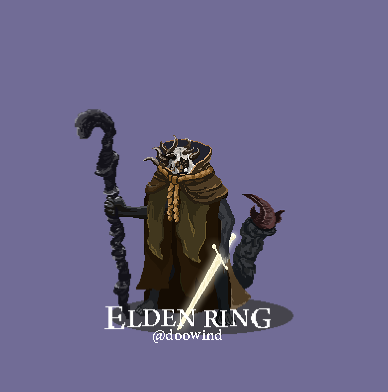 doowind's tweet photo. Margit the fell omen #ELDENRING #EldenRingFanart #pixelart https://t.co/XmKizpfA9r