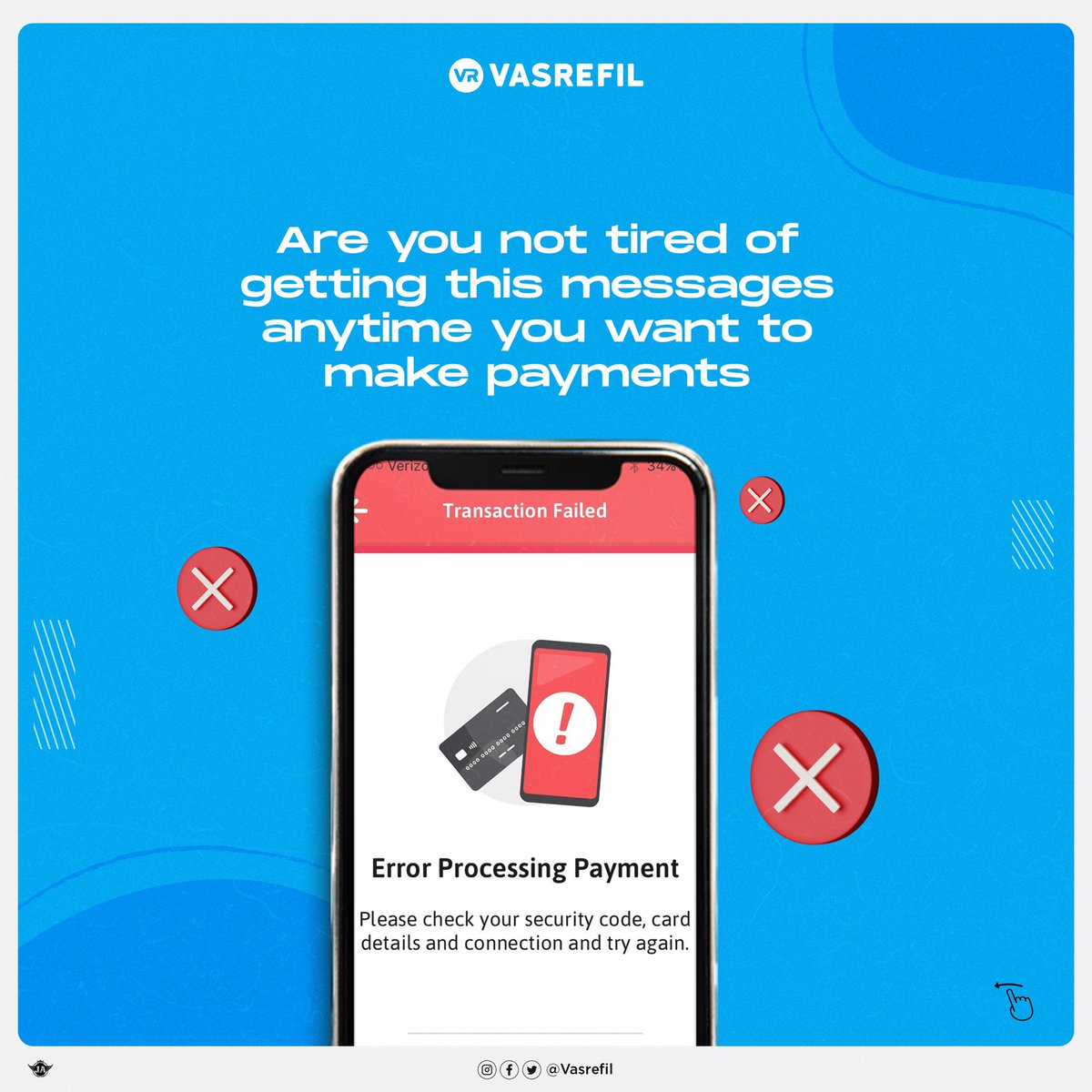 vasrefil's tweet photo. Don't let frustrating error messages get in the way when it comes to payments.
With Vasrefil, you can enjoy a seamless and uninterrupted experience.
Make the switch today and start dancing to your own beat.
#Vasrefil #Seamlesspayments #digitalbanking #mobilebanking https://t.co/Q9bIeqZT5V