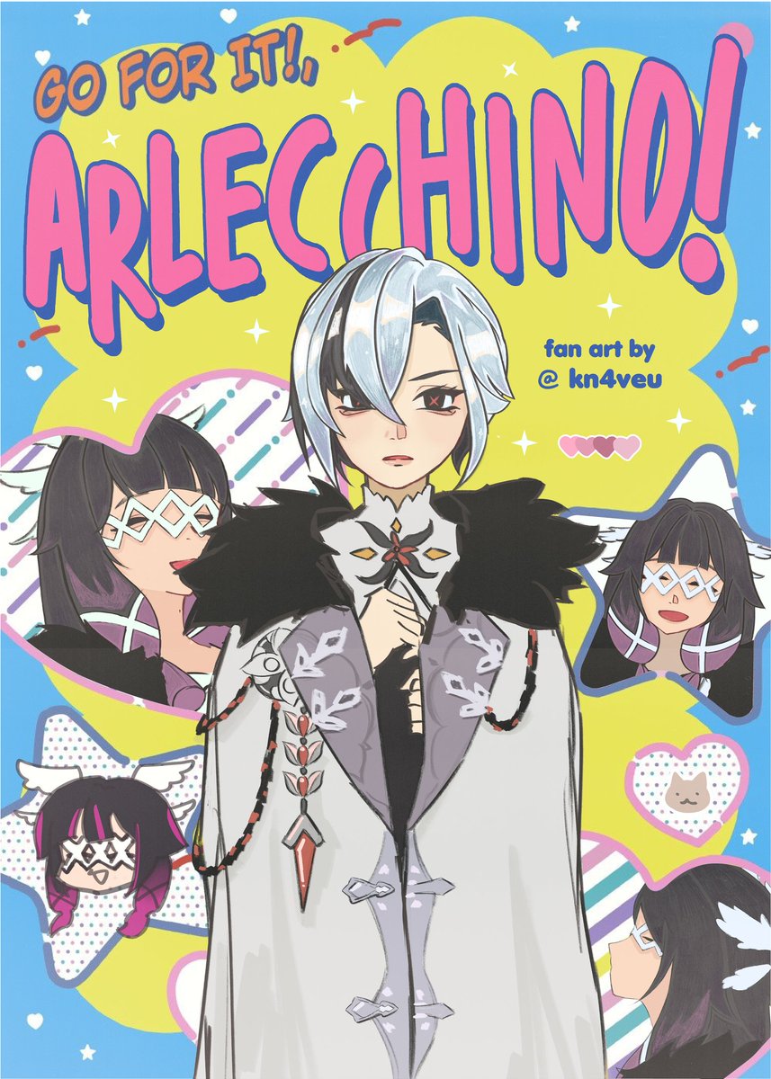 kn4veu's tweet image. go for it nakamura cover but #arlebina version!

#genshin #genshinimpact #columbina #arlecchino