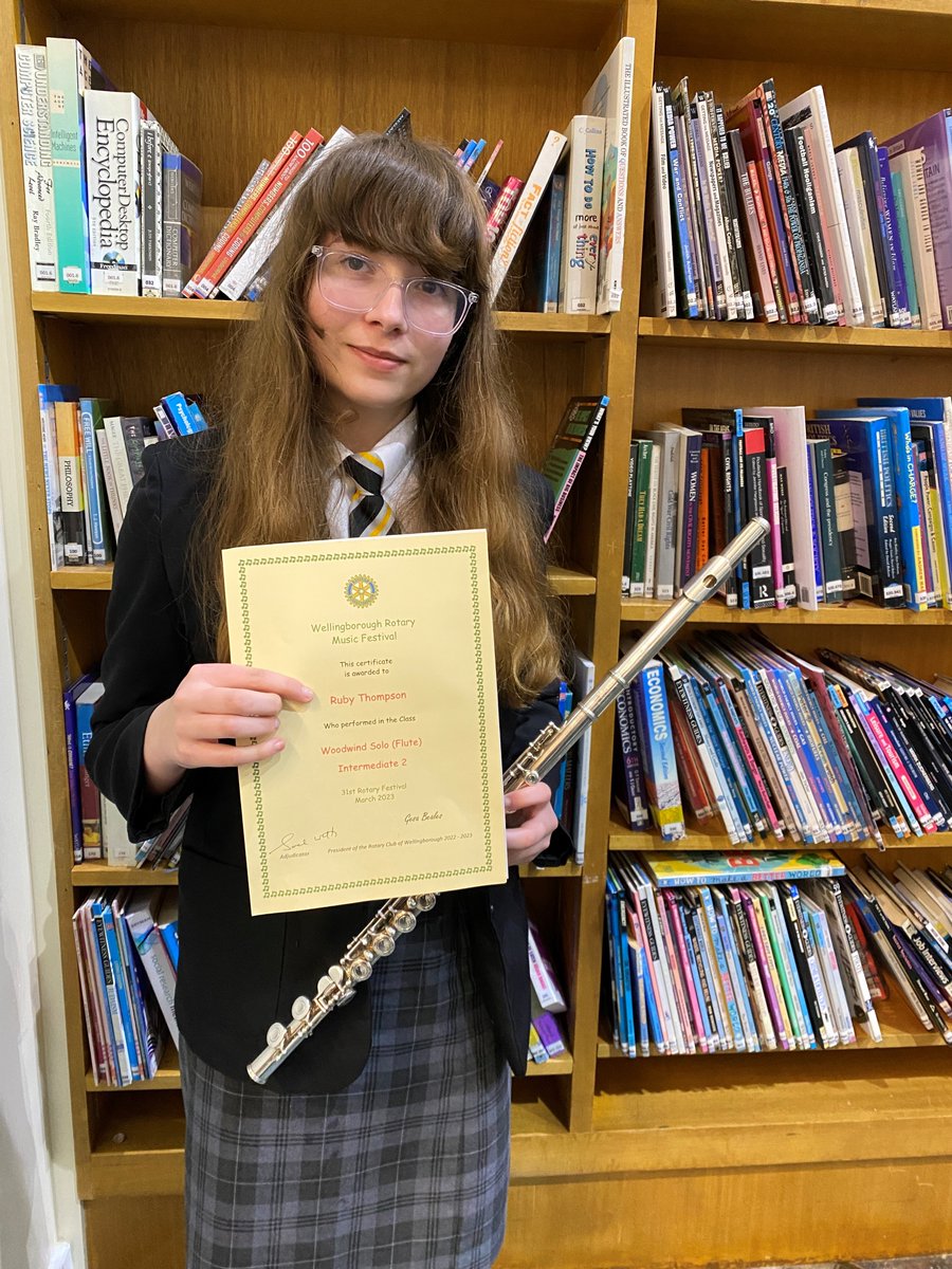 WeaversAcademy's tweet photo. Congratulations to Ruby who was awarded a commendation for her excellent performance on the flute at the Rotary Club Music Festival #Independence #Engagement #LearningWithPride https://t.co/qHVtxj7A81