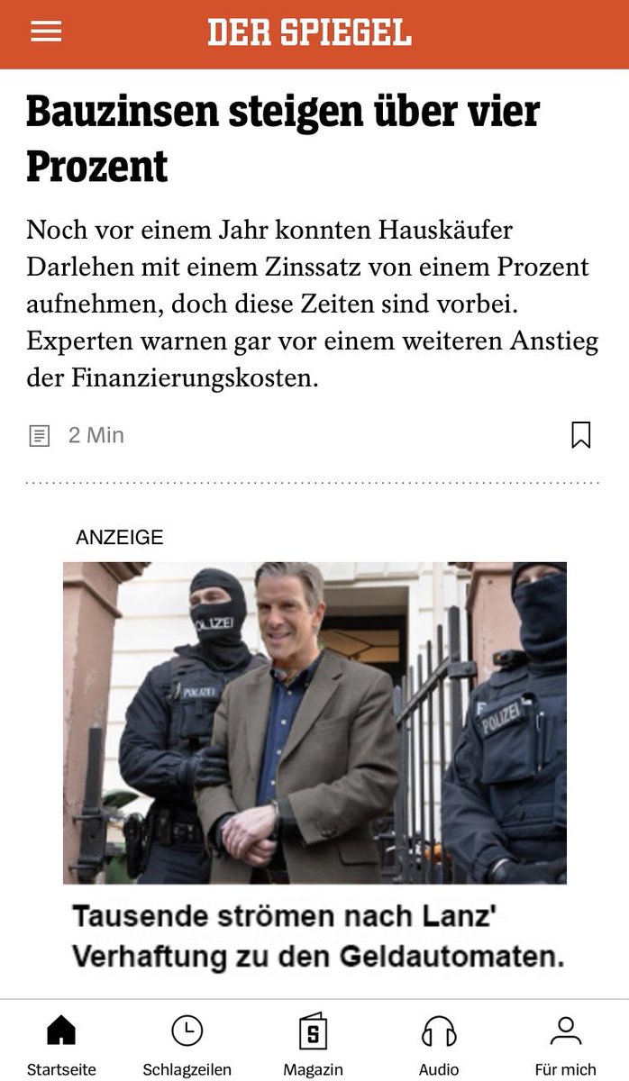 Liebe ⁦<a href="/derspiegel/">DER SPIEGEL</a>⁩-Kollegen, warum lasst ihr #FakeNews-Anzeigen zu, die auf gefälschte ⁦<a href="/tagesschau/">tagesschau</a>⁩-Seiten verlinken? Und das direkt unterm Aufmacher in eurer App!