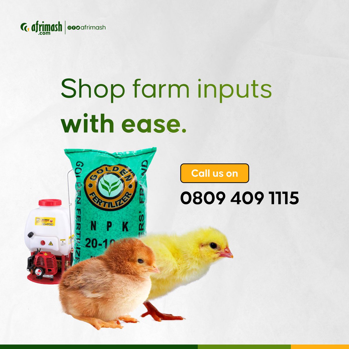 afrimash's tweet image. Looking for a hassle-free way to shop for your farm inputs? 

Look no further than Afrimash! With just one call to 0809409115, you can access a wide range of high-quality farm inputs, including seeds, fertilizers, herbicides, and more.

 #afrimash #farming #farminputs #seeds
