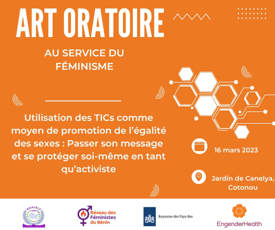 Dans le cadre de la #JIF2023, le <a href="/roajelfbenin/">Roajelf Bénin</a> à travers le réseau des féministes du Bénin organise le concours "Art oratoire au service du féminisme"🧑‍🎤

Vous êtes activiste pour les droits des filles et des femmes!
vous souhaitez faire partie de l'aventure!
Écrivez-nous!