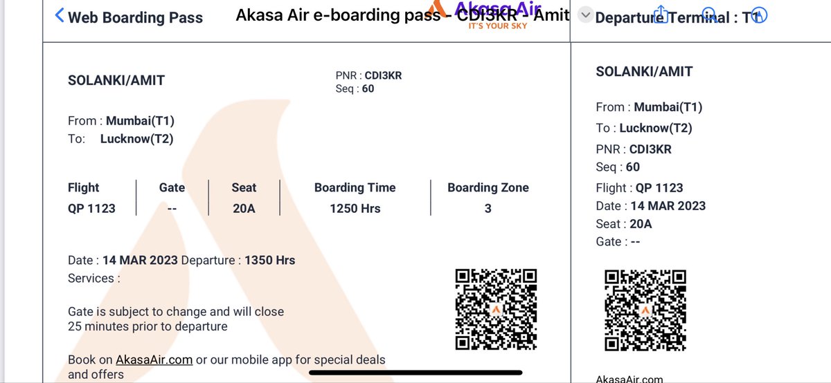 solankiamit17's tweet photo. @AkasaAir I paid for a particular seat while completing web checkin and your team printed a different seat on my boarding pass. And your staff here is unruly. https://t.co/1LCwPAjmsO
