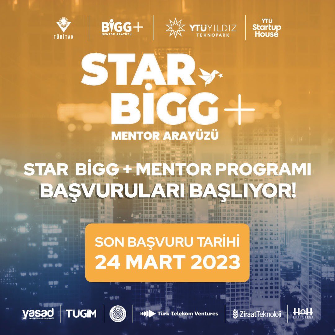 ytustartuphouse's tweet photo. TÜBİTAK tarafından açılan KOBİ’lere yönelik BİGG+ Mentor Arayüzü Çağrısı başvuruları başladı!⭐️
Programdan ücretsiz yararlanmak için başvurunu 24 Şubat 2023 tarihine kadar linke tıklayarak yapabilirsin. ➡️https://t.co/1gYgcs8Yfl
#YTÜYıldızTeknopark #YTÜStartupHouse #StarBigg https://t.co/QluvBwuBEA