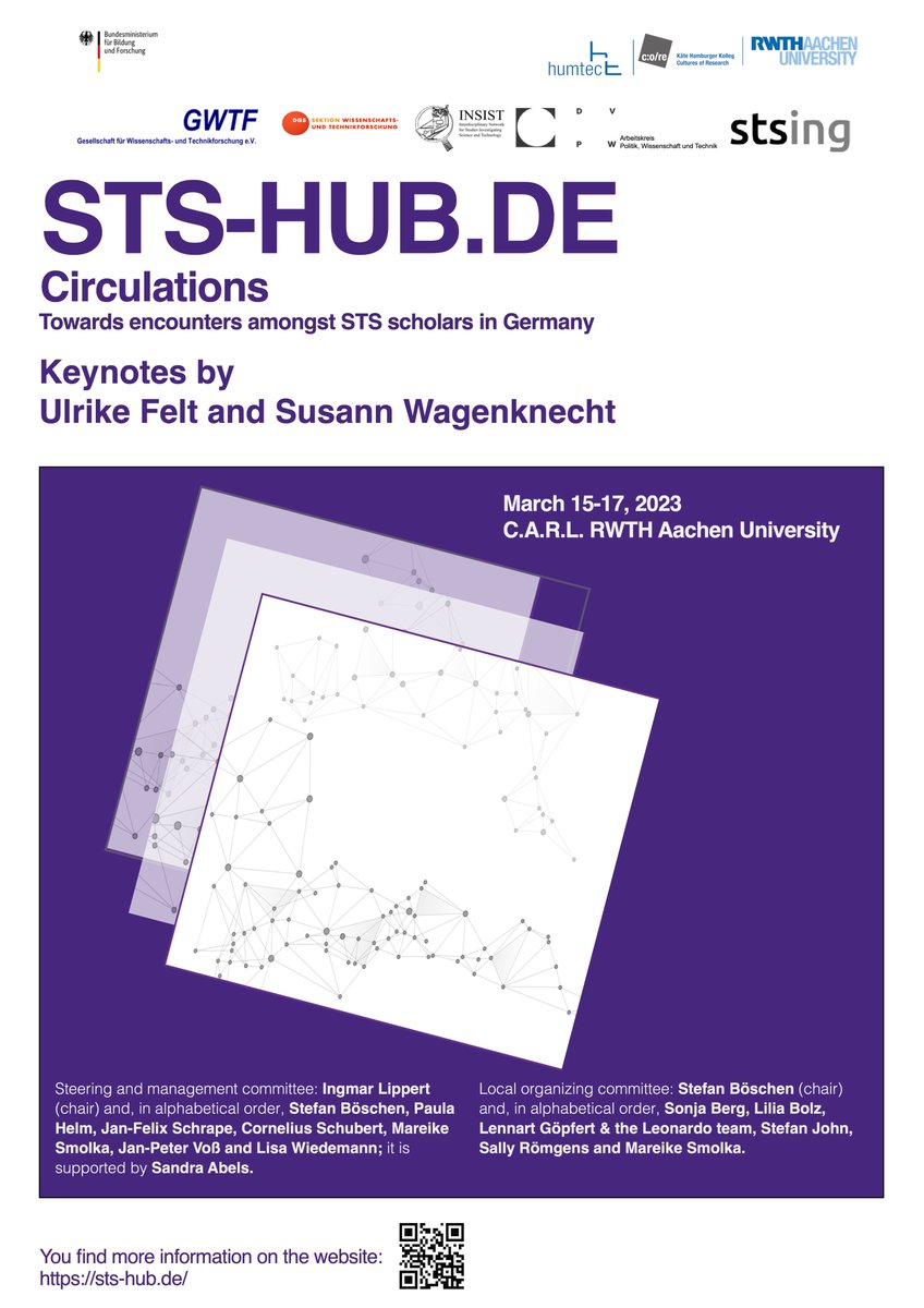 CoRe_RWTH's tweet photo. We are very excited for this STS Week at c:o/re starting today with the Workshop "Turning Points in Reflections on Science and Technology: Toward Historicizing STS" and followed by the #STSHub starting on Wednesday. https://t.co/RKVENvDxdE