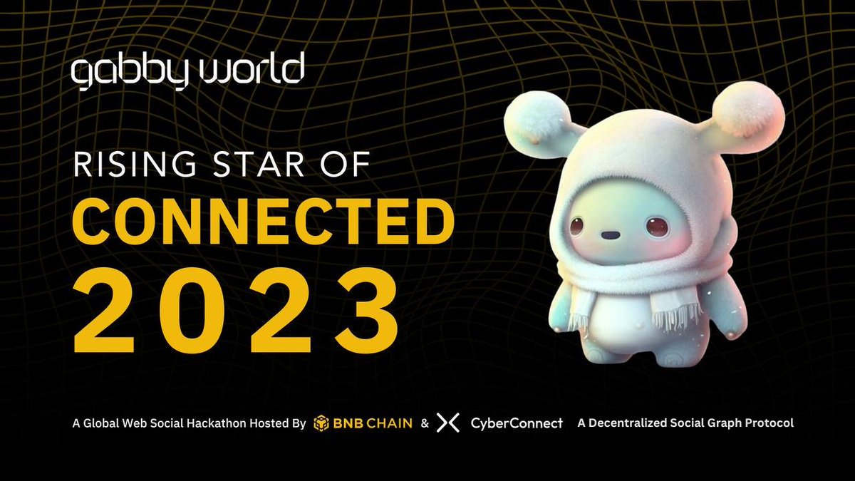 To celebrate our win at #connected2023, we're launching a 500 $USDT giveaway!🔥

🎁 50 $USDT x10
🎁 Gabby Lucky List x10

1️⃣ Follow <a href="/gabby_world_/">Gabby World</a> <a href="/CyberConnectHQ/">(Deprecated) CyberConnect</a> <a href="/BNBCHAIN/">BNB Chain</a>
2️⃣ Like &amp; RT &amp; Tag 3 friends under this post 👍

Winners selected in 48 hours ⏰
#giveaway #Web3 #Binance