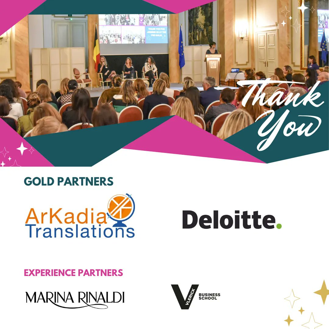 👏 We want to express our sincere gratitude to the 2023 PWI Gala partners: our Gold Sponsors Arkadia Translations and Deloitte, together with our experience partners Marina Rinaldi and Vlerick Business School. The Gala would not have been possible without them. 
#PWIGala2023