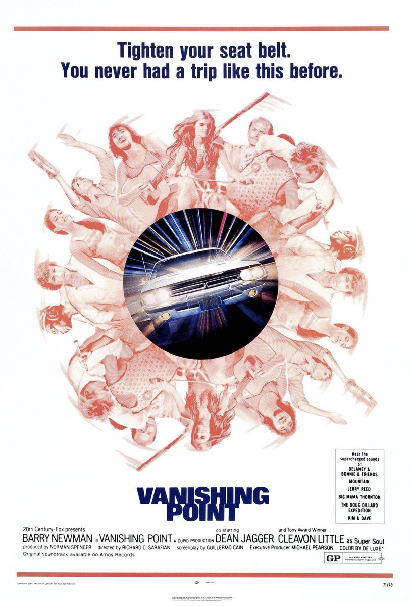 FilmNewsNos's tweet photo. 🎬MOVIE HISTORY: 52 years ago today, March 13, 1971, the movie ‘Vanishing Point’ opened in theaters!
#BarryNewman #CleavonLittle #DeanJagger #VictoriaMedlin #KarlSwenson #LeeWeaver #JohnAmos #TomReese #PaulKoslo #RobertDonner #OwenBush #BillDrake #SevernDarden #RichardCSarafian https://t.co/L3S1tNjWku