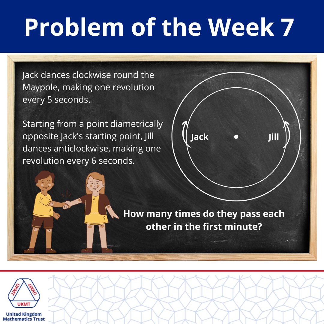 UKMathsTrust's tweet photo. Problem of the Week 7! 🕺

Please do not comment with the solution so other people can work it out too. Instead, like this post if you think you have the correct answer!

The solution will be posted in the comments on Thursday at 4pm!

Good luck! 😀

#UKMT #Maths #Problem https://t.co/LDsKOZDHta