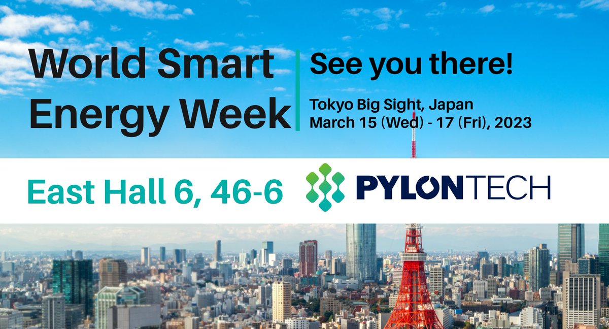 Pylontech1's tweet image. We're here in #Tokyo, Japan at the #WorldSmartEnergyWeek! See you tomorrow at #Pylontech booth 46-6, east hall 6! We'll showcase our JET-certificated C&amp;amp;I (Commercial &amp;amp; Industrial) and JIS-certificated residential solutions, so don't miss us!

#PylontechExhibition #EnergyStorage