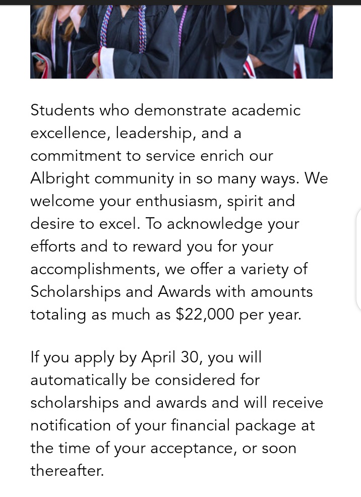 AbrahamOkah2's tweet photo. Apply to this College in the US 🇺🇲
📌 No Application fee.
📌 Automatic Scholarship Consideration of $22,000 Available to every Admitted student.
Tag your friends..
Albright College.
https://t.co/bM3jESzgMi https://t.co/A9iecgXzxG