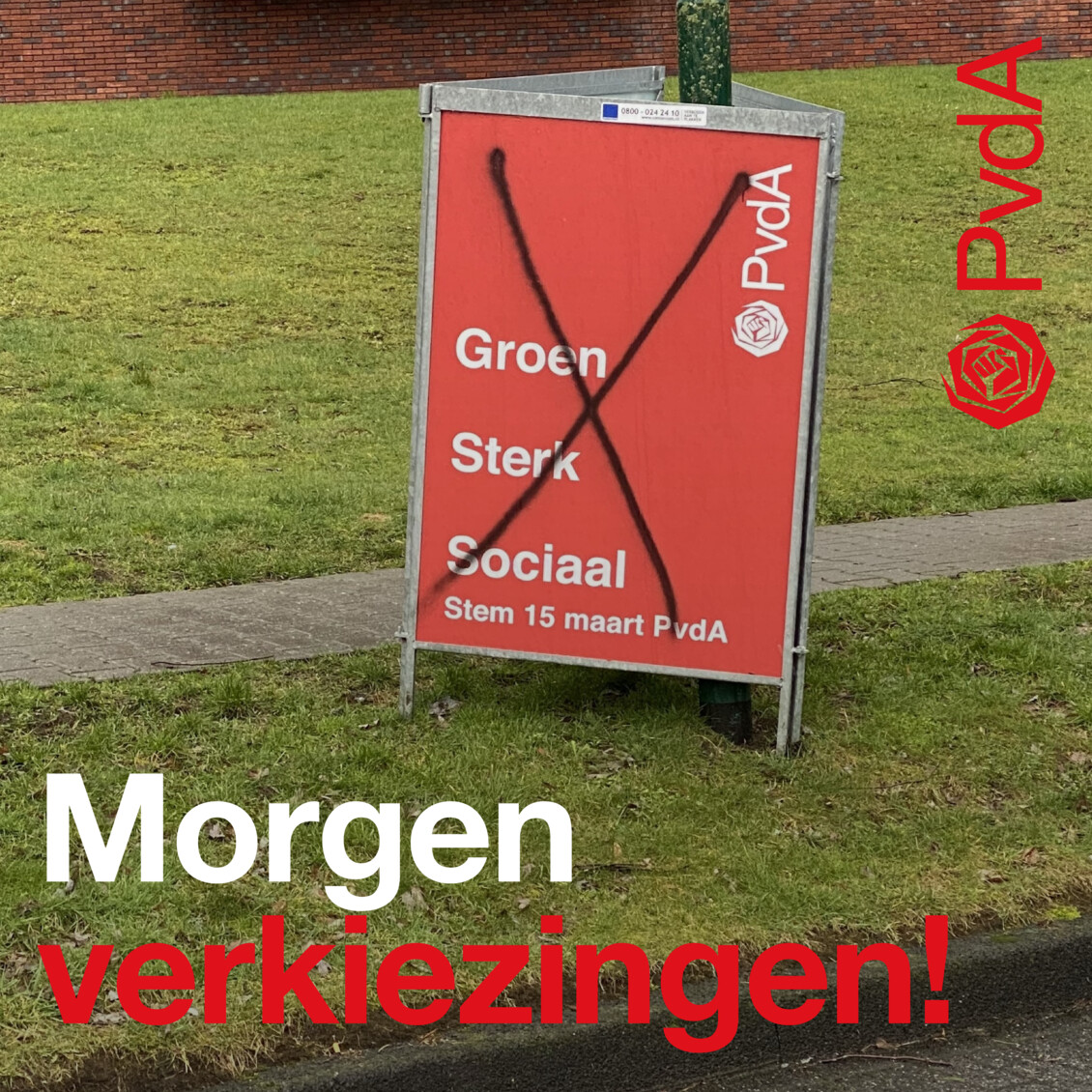 Voor sommigen duurt het nog veel te lang,
maar dat kruisje hoeft morgen pas! En dan liever op het
stemformulier! 😂🌹 Nog één nachtje slapen. Stem
voor #Groen #Sterk en #Sociaal, stem #PvdA
