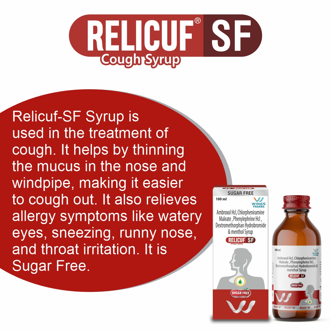 relicuf's tweet photo. Relicuf-SF Syrup is used in the treatment of cough. It helps by thinning the mucus in the nose and windpipe, making it easier to cough out.
#Relicuf #coughrelief #coughremedy #coughsyrup #coughmedicine #coldsymptoms #sorethroat #nasalcongestion #fluseason #healthylifestyle https://t.co/TtlkaNhH3T