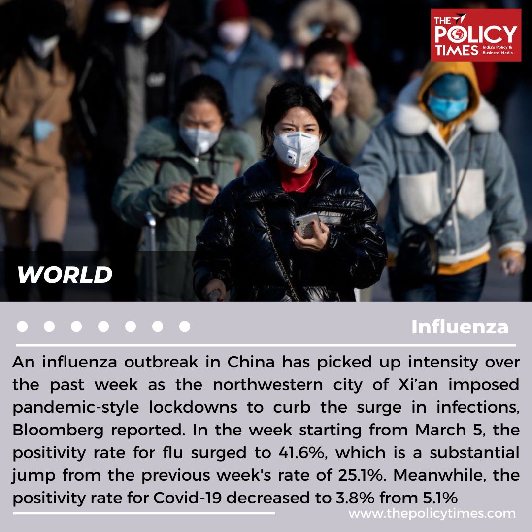 thepolicytimes's tweet photo. An influenza outbreak in #China has picked up intensity over the past week as the northwestern city of Xi’an imposed pandemic-style #lockdowns to curb the surge in infections, Bloomberg reported.
#influenzavirus #influenza #virus #ChinaLockdown #health #bloombergreport https://t.co/I9sqlNFlVf