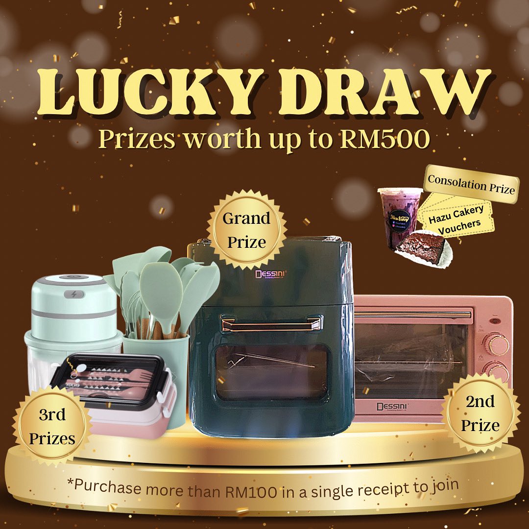 hazucakery's tweet photo. Congratulations to our Lucky Draw Winner! 🥳 

Korang yang nak menang air fryer atau oven sempat lagi tau. Just spend more than RM100 in a single receipt to join! https://t.co/jYdmziLiBK