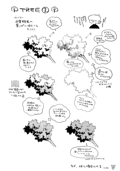 口で説明するのが苦手やから 説明描きになってるかわからんけど 作る事にした🥦 (広葉樹系の葉っぱ描きこみ)