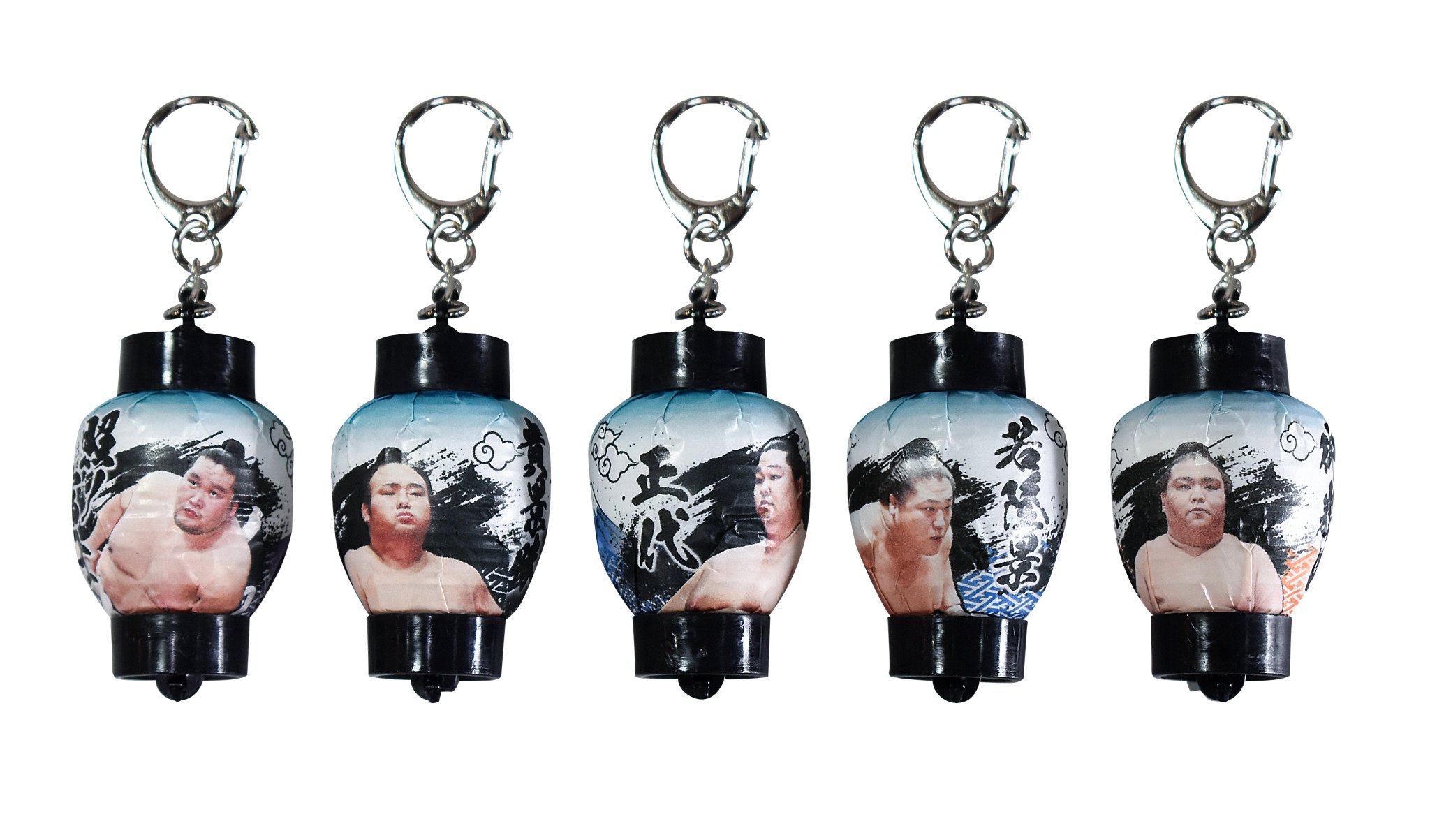 大相撲 缶バッジくじ 関取全員集合 ダブルチャームメタルキーホルダー
