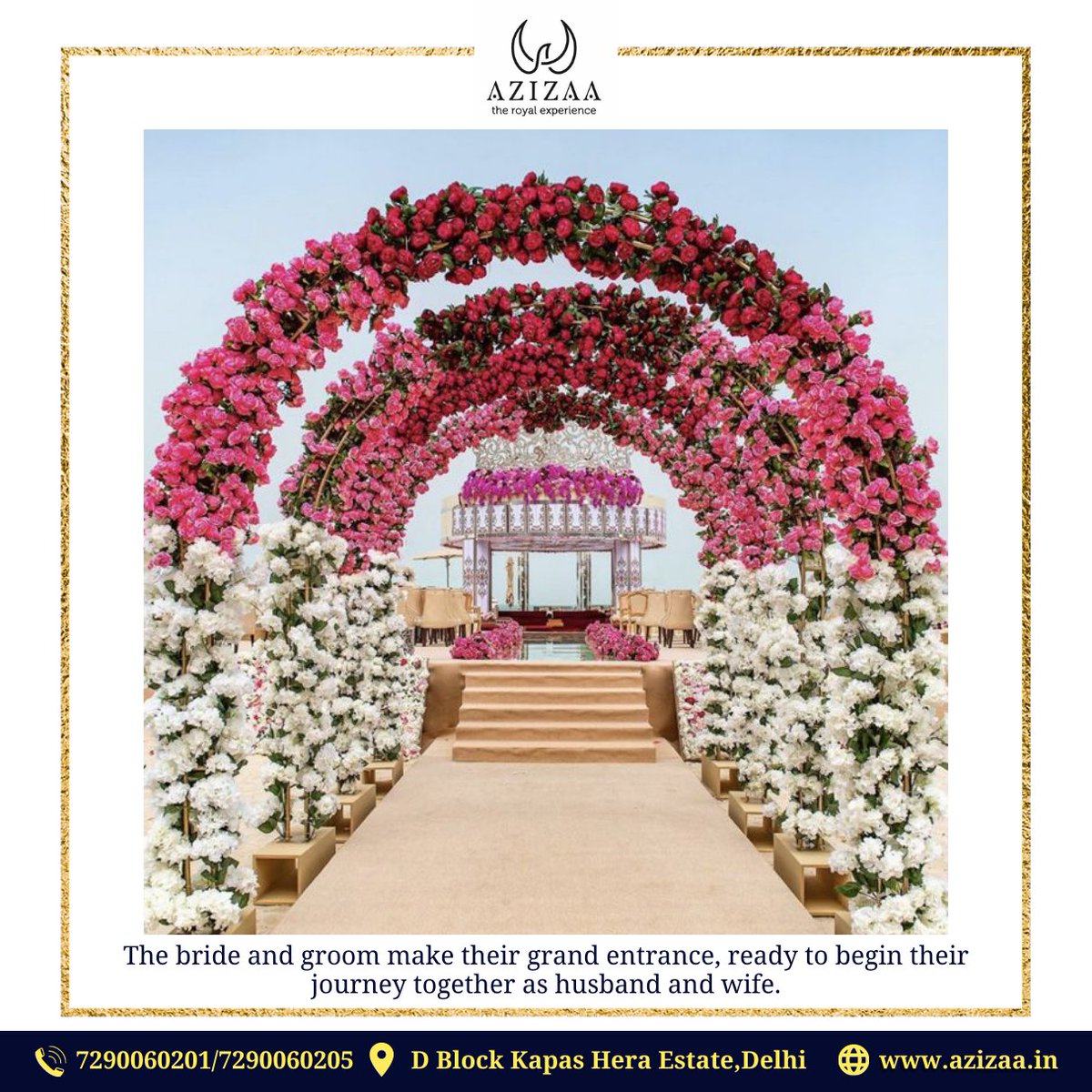 farmsazizaa's tweet photo. The bride and groom make their grand entrance, ready to begin their journey together as husband &amp; wife.

Welcome to #azizaafarm, #TheRoyal Experience.

For more details visit: https://t.co/HRaNecb68J
Call us 7290060201, 7290060205

#WeddingEntrance #BridalEntrance #WeddingMarch https://t.co/4FxCncQlww
