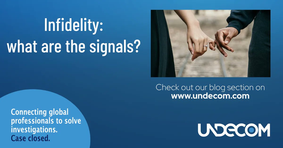 Infidelity: what are the signals and how to address it?

Read more about it in our blog post: undecom.com/cms/blog/2023/… 
Undecom helps you can find hundreds of experts familiar with the matter and who can offer help!

undecom.com
#Undecom #investigations