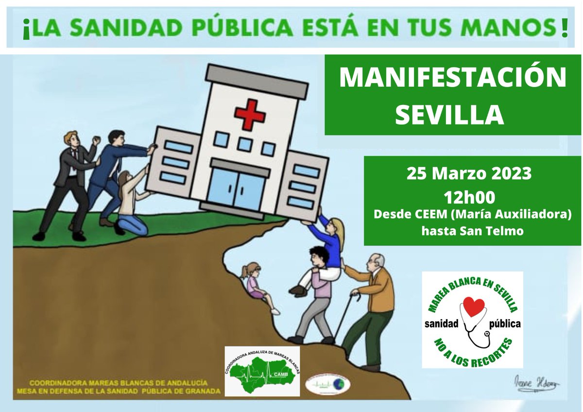 portusanidad's tweet photo. 📢 El 25M a la calle a defender y dejar clara la necesidad que tiene Andalucía de reforzar su sistema sanitario PÚBLICO! https://t.co/T9Nmxb5mhI