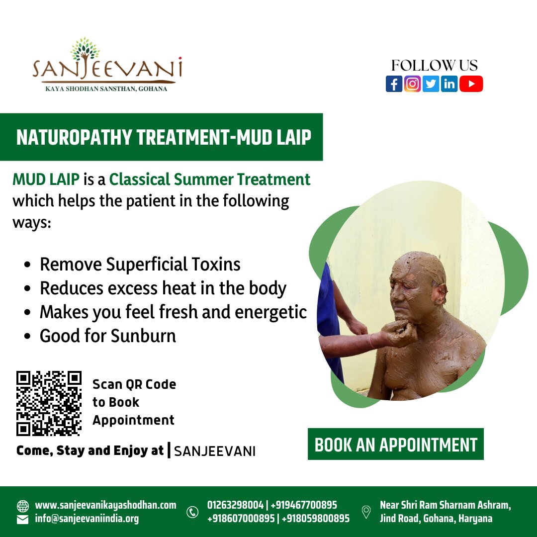 MUD LAIP is a Classical Summer Treatment
✅Removes Superficial Toxins
✅Reduces excess heat in the body
✅Makes you feel fresh and energetic
✅Good for Sunburn

#mudlaip #mudbath #mudbathbenefits #mudbathtreatment #naturopathylife #naturopathy #ayurvedictreatment #yogaandayurveda