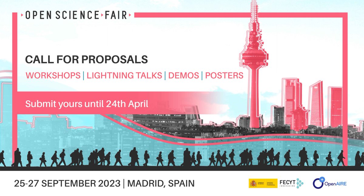 OpenScienceFAIR's tweet photo. 📢Call for proposals now open!
#OSFAIR2023 will reflect on the future of #OpenScience and how we can work together to chart the course for future generations. Explore our theme and topics, and don't miss the chance to present your work! Read more here: https://t.co/4xvOMsHQoK https://t.co/Pir4I0QCSj