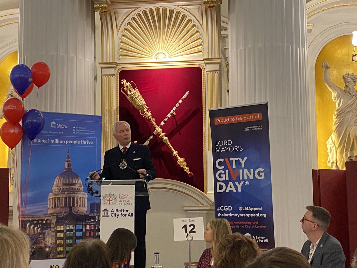 #CityGivingDay2023. ⁦@citylordmayor⁩ exhorts us all to show the World what the City of London is all about. #ResponsibleBusiness.