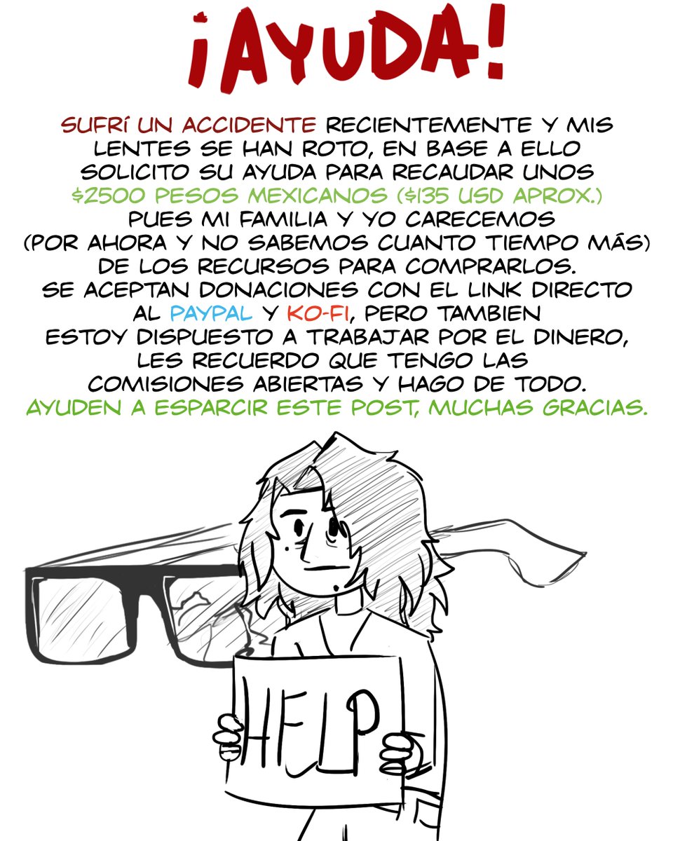 CamRez_'s tweet image. ☕¡SOLICITO SU AYUDA!☕
Con solo un retwitt es suficiente.
Meta de recaudación en Ko-fi:
ko-fi.com/camrez/goal?g=0
Paypal:
paypal.com/paypalme/CAMREZ
#art #comissionsopen #comisiones #arte