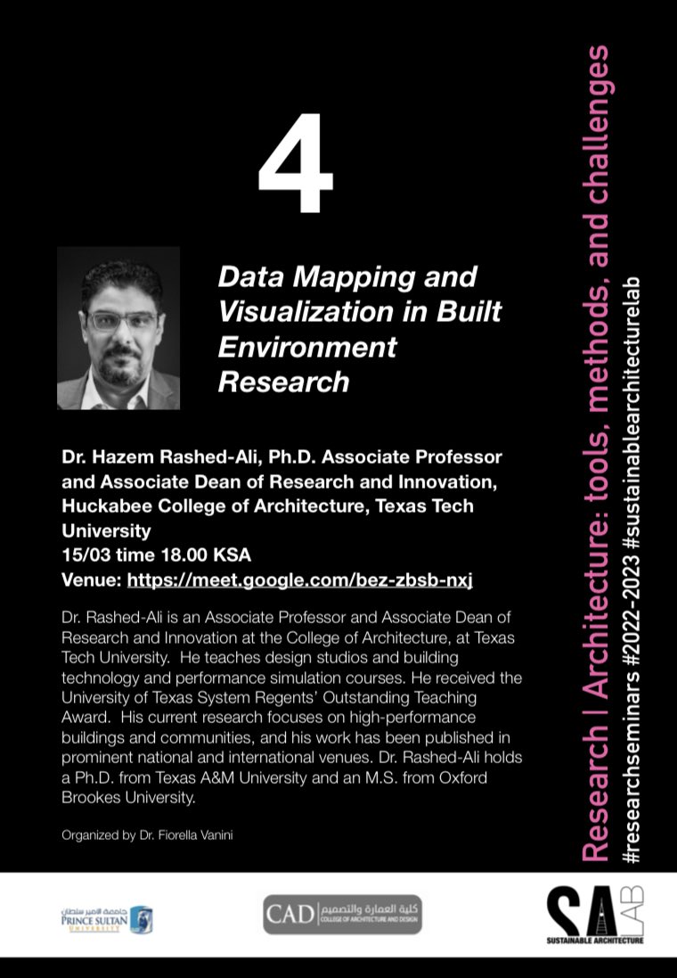 ksa_fiore's tweet photo. 4 SA LAB RESEARCH SEMINAR Data Mapping and Visualization in Built Environment Research #datamapping #visualization #research #archresearch #academiclife #academicresearch #sustainablearchitecturelab 
15/03 time 18.00 AST
Google Meet
Link: https://t.co/NraPb6aDBq https://t.co/HveB1cKj5r