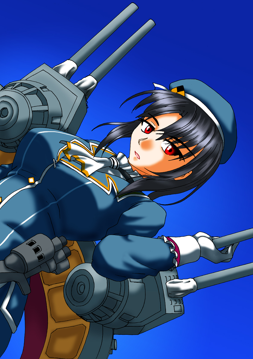 高雄(艦隊これくしょん) 「#既掲でもいいのでとにかく重巡洋艦を貼ろう高雄。信頼感、安心感が強い。 」|多足のイラスト